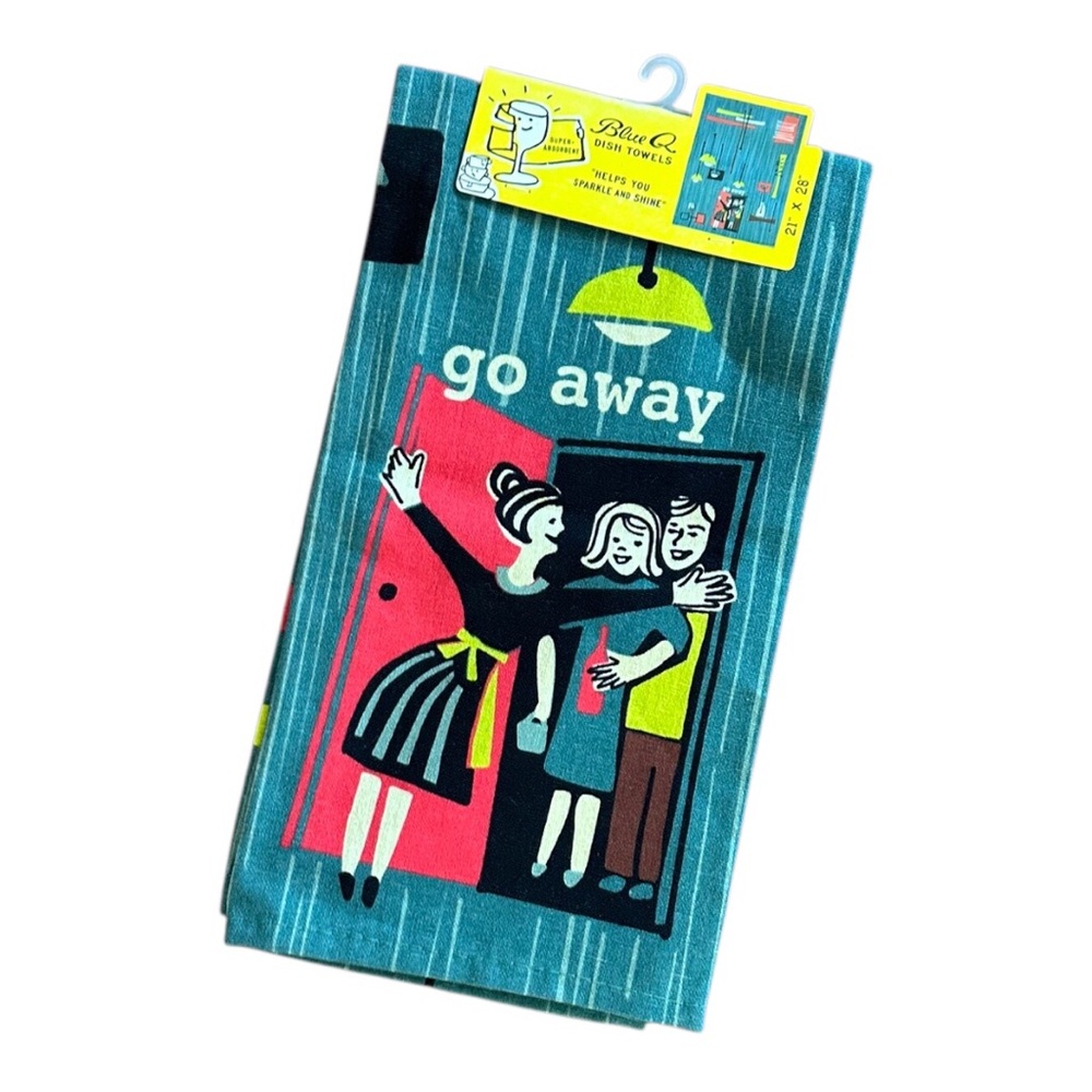 Blue Q Go Away Kitchen Towel - Blue and Red